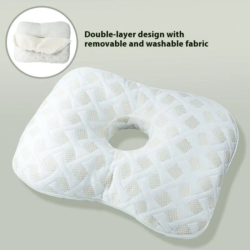Single-hole ear pillow for salon use with detachable cover, shown in Boer Gray colour.