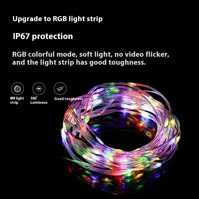 8-metre long rechargeable LED string lights with 30 beads in warm white and multicolour options.