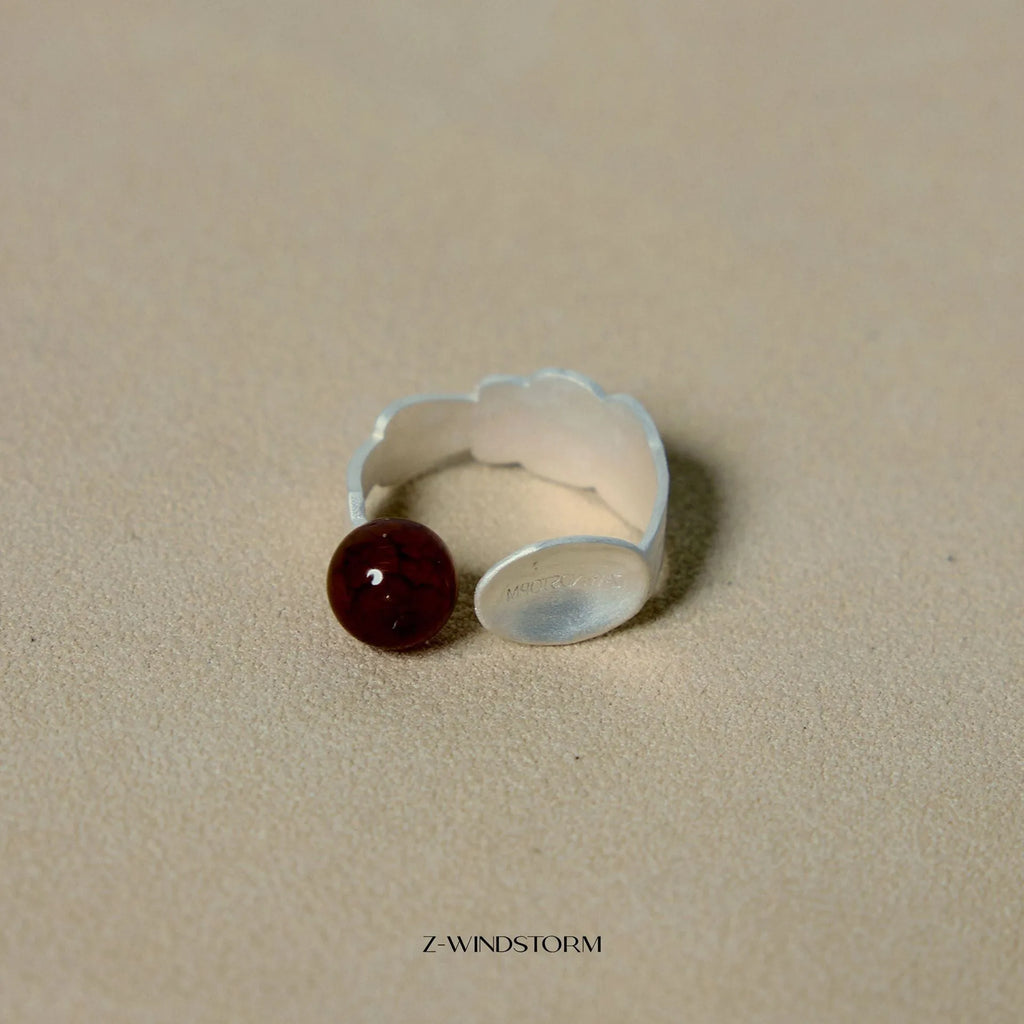 Round spoon stewed pork jewellery set with alloy ring and bracelet featuring diamond shape