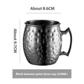 Stainless steel Moscow Mule copper plated glass cup in silver, gold, rose gold or black finish.