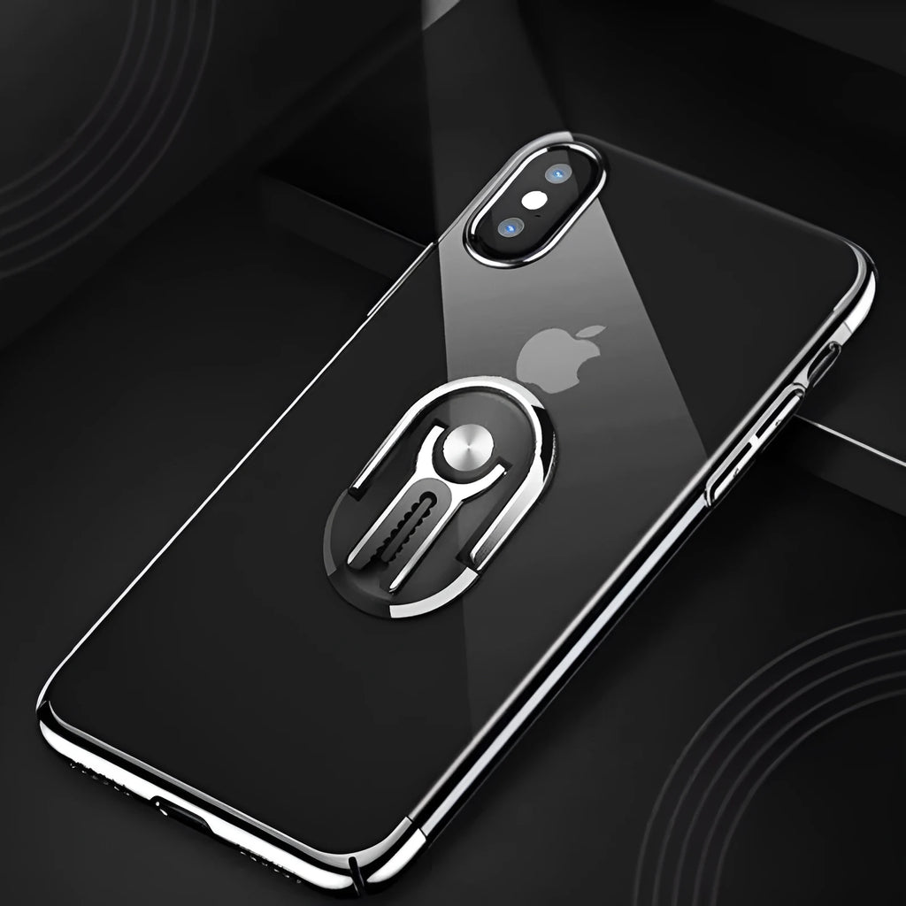 Universal magnetic car phone bracket mounted on vehicle air vent showing 360-degree rotation adjustment