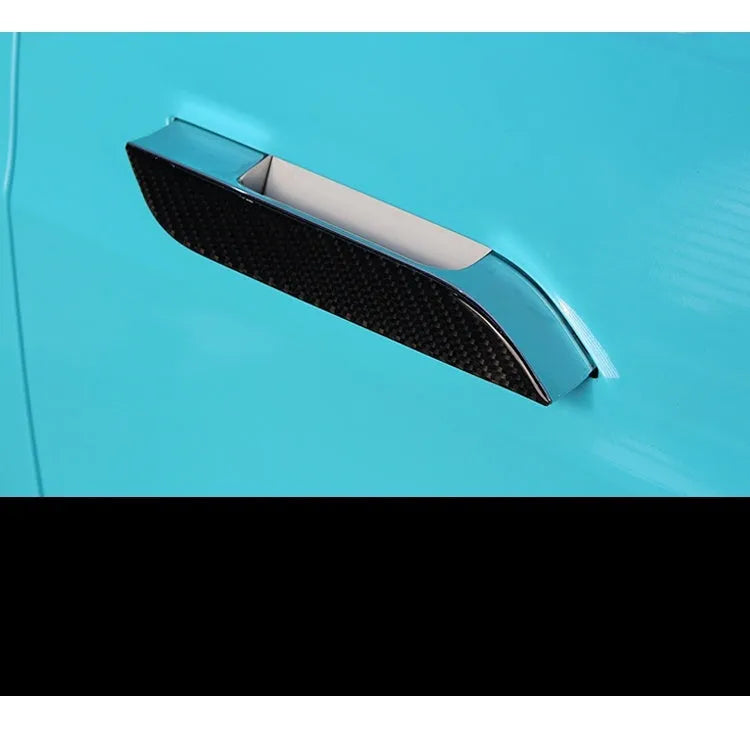 Carbon fibre door handle protection stickers for Tesla Model S with adhesive backing