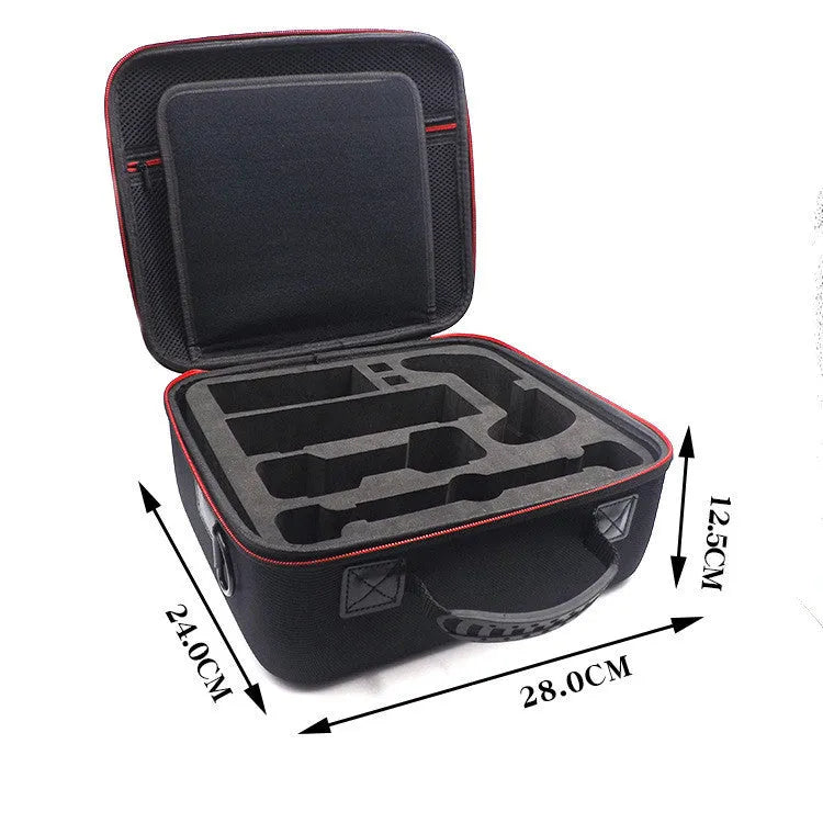 Black EVA hard shell game console storage bag for accessories organisation