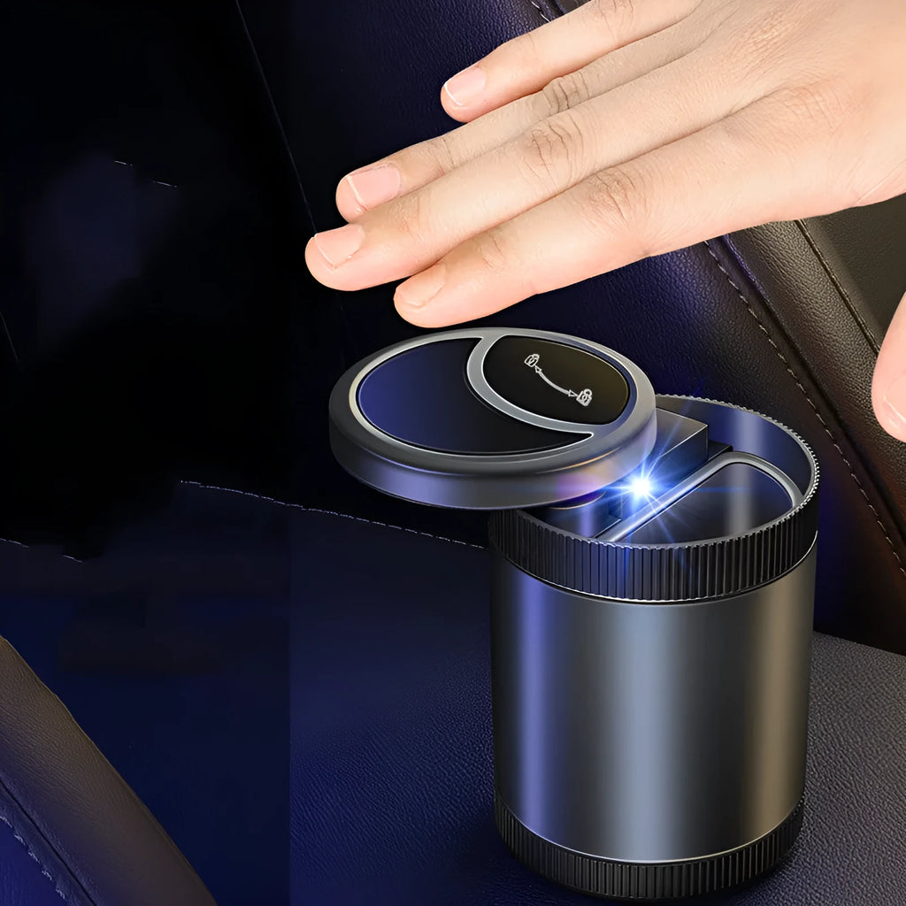 Automatic sensing vehicle ashtray with USB connection in four colour options