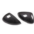 Pair of true carbon fibre rearview mirror covers for Porsche Macan, black finish.