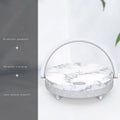 Wireless charging LED night light with Bluetooth speaker and phone holder in marble pattern finish