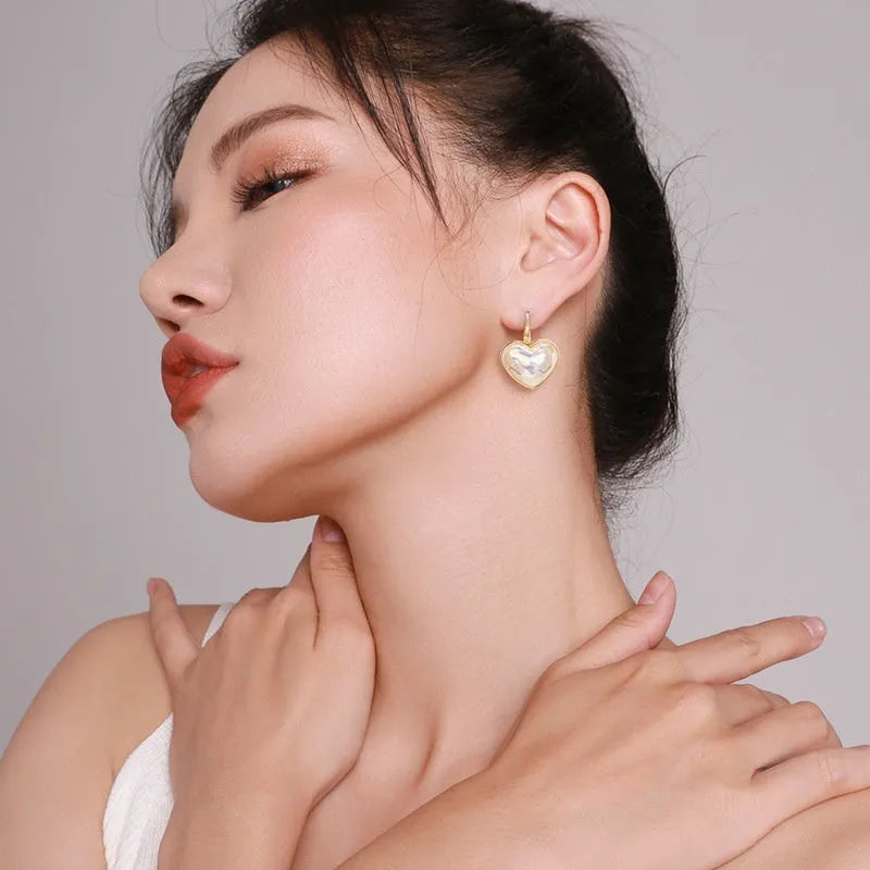 Gold Summer Love Fashion clip-on earrings for women with alloy metal construction