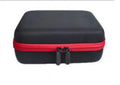 Red EVA essential oil storage bag with 30 compartments for 15ml bottles, shown with zipper open.