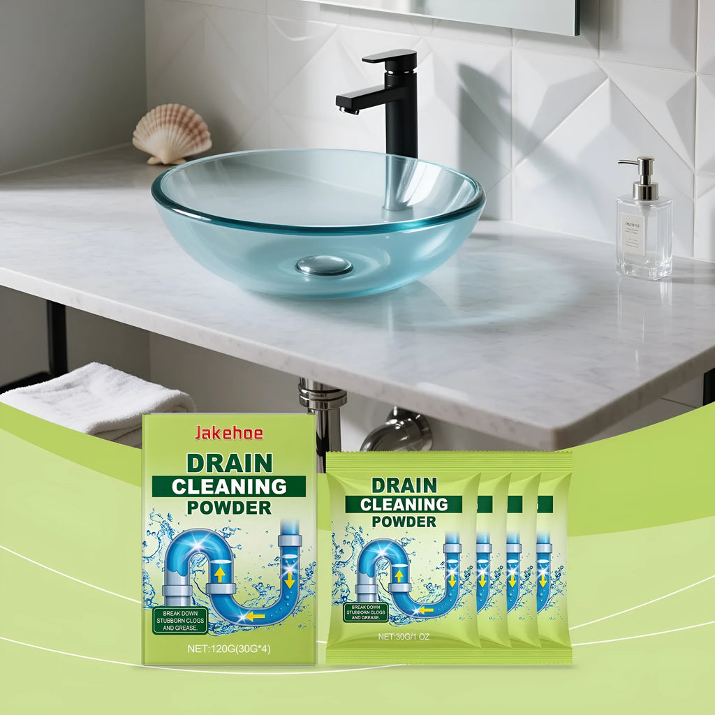 120g pack of drain cleaning powder with sodium hydroxide for blocked sinks and pipes