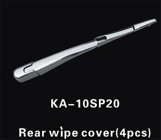 Set of four silvery ABS plastic rear window wiper cover trims for a 2010 Hyundai car.