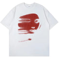 White cotton T-shirt with round neck and short sleeves on hanger
