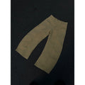 Men's straight leg khaki cotton trousers on a hanger, showing classic casual style.