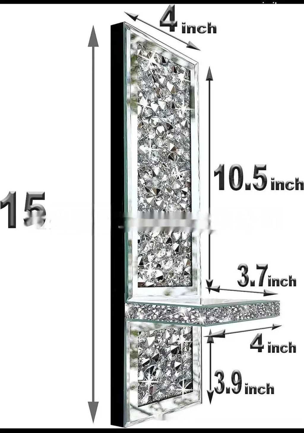 A pair of tall silver mirror glass candle holders designed for wall mounting