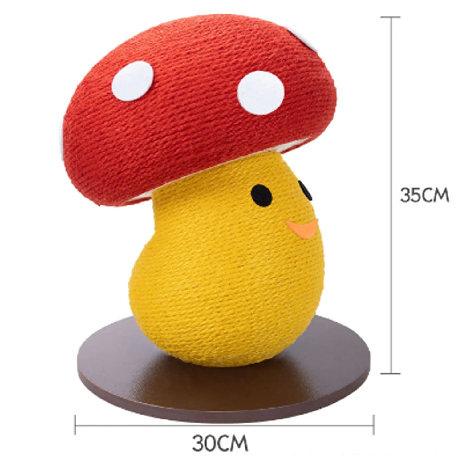 Foldable mushroom-shaped cardboard cat scratcher and lounge for indoor cats