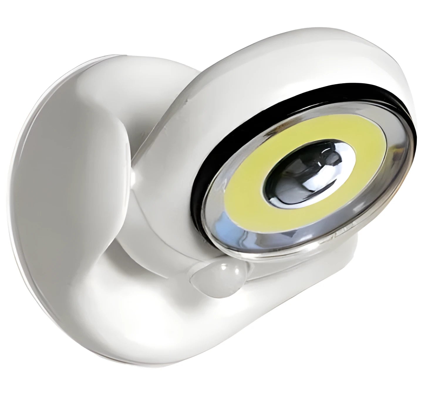 White Atomic Angel induction night light with compact rectangular design and touchless activation sensor