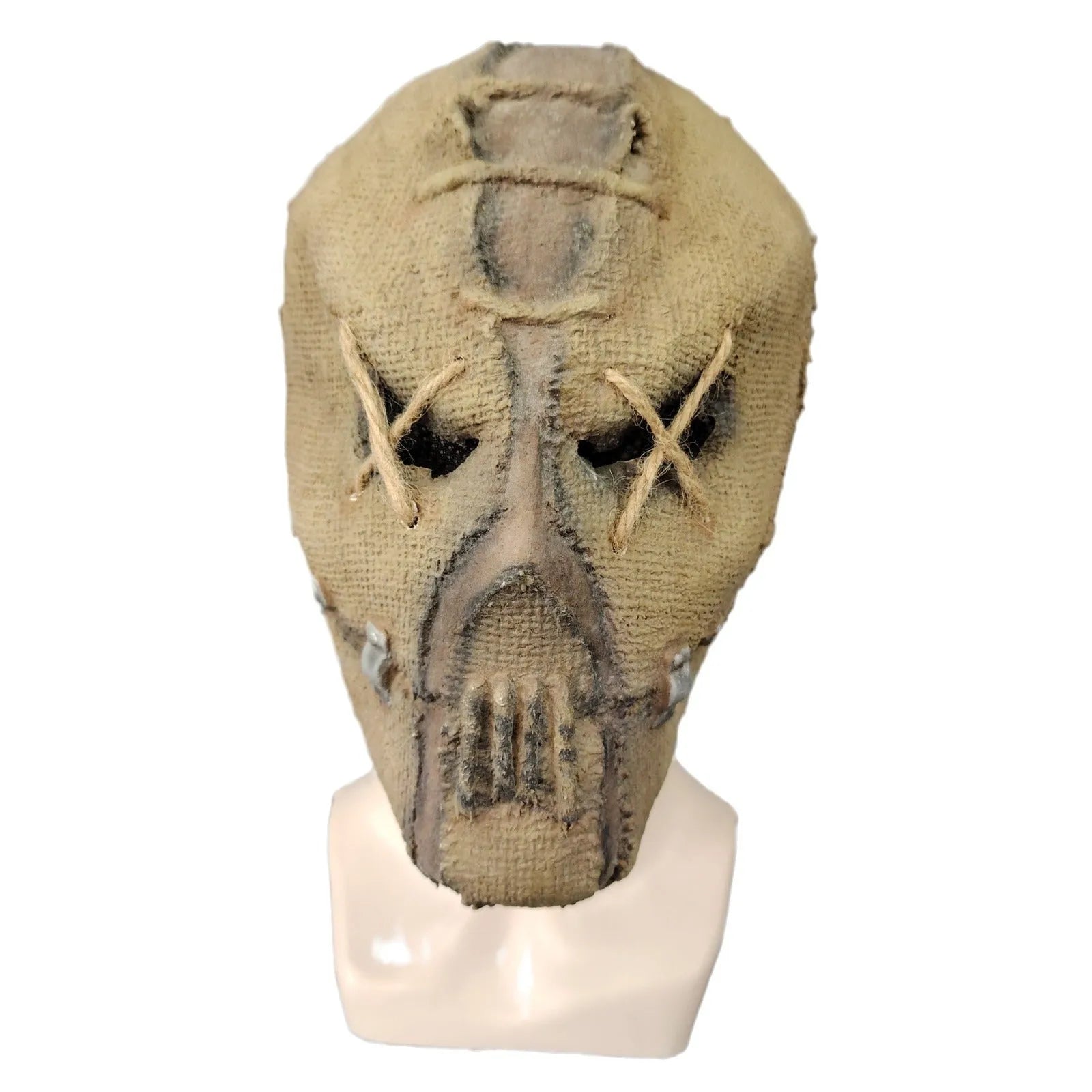 Scar skull latex mask head cover with realistic details for Halloween horror costume, 31cm height