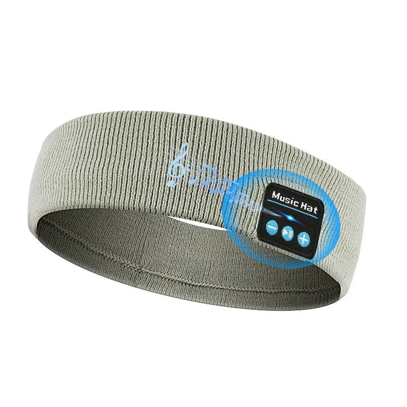 Bluetooth sports headband with integrated wireless earphones and removable washable cover