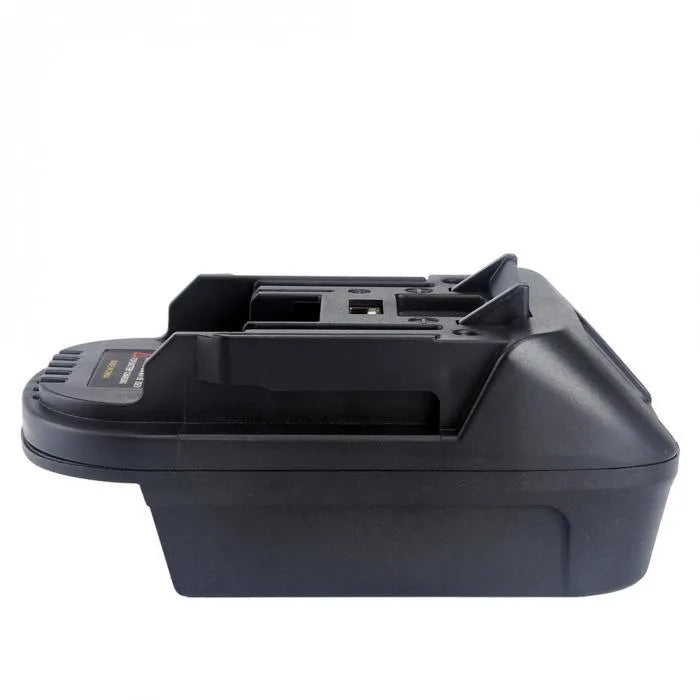 Black Milwaukee to Makita battery adapter for DM18M to H99F conversion measuring 125x90x65 cm