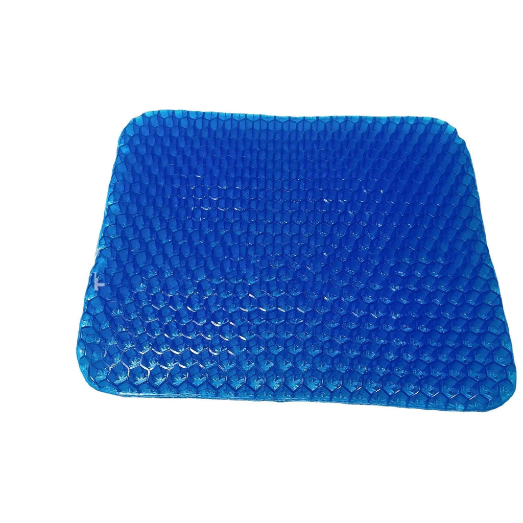 Breathable honeycomb gel seat cushion with removable cover for pressure relief and cooling.