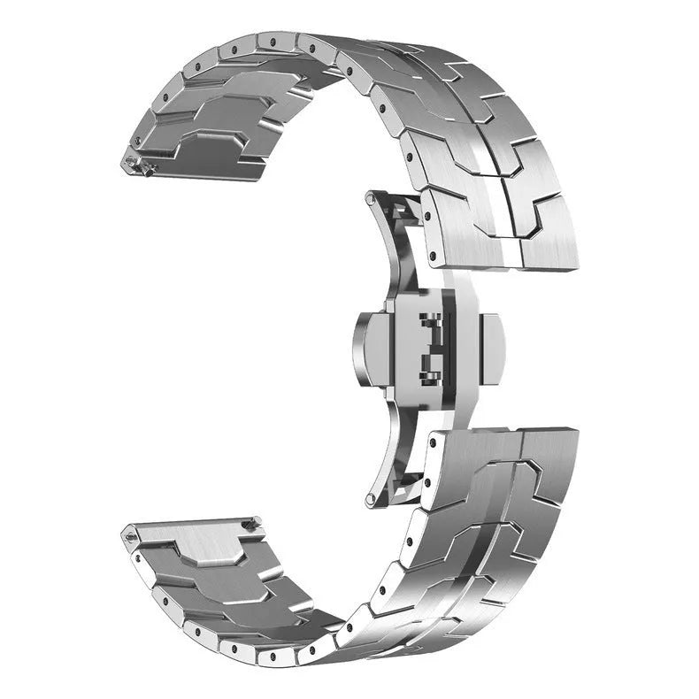 Stainless steel watch band for Samsung Watch 7/6/5 in silver colour with 20mm universal lug width
