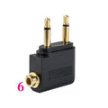 Black Bluetooth 5.4 audio adapter with 3.5mm plug for wireless streaming.