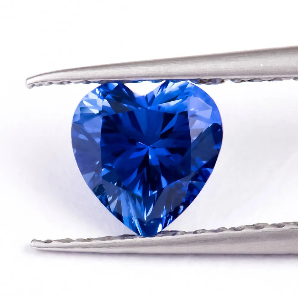 Royal blue synthetic gemstone with love heart tiara shape for jewellery making