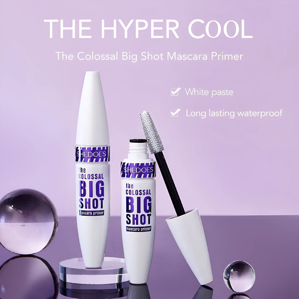 White waterproof mascara in 10ML tube with sweat-proof quick-drying properties for lash curling and shaping