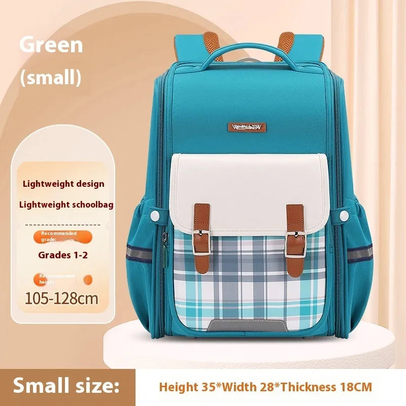 Oxford cloth student schoolbag in multiple colour options including beige, green, pink, navy and royal blue variants