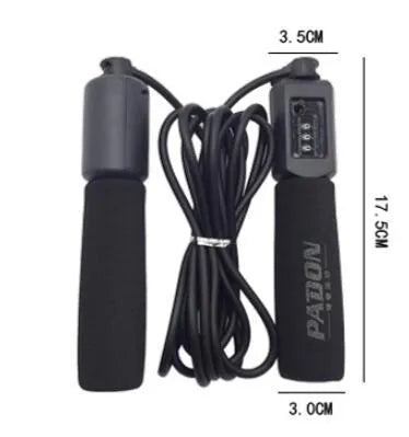 PVC skipping rope with foam handles showing colour options and numbered sets for fitness training