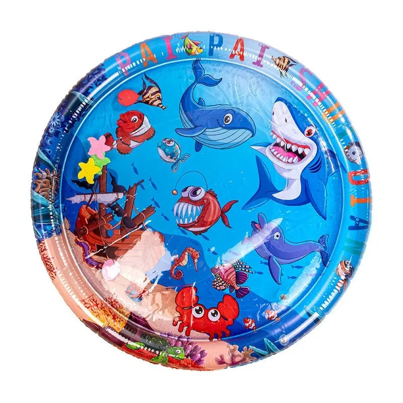 PVC inflatable pet water cushion with aquatic designs for summer cooling