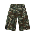 Men's cotton camouflage trousers with wide leg loose fit and side stitching detail