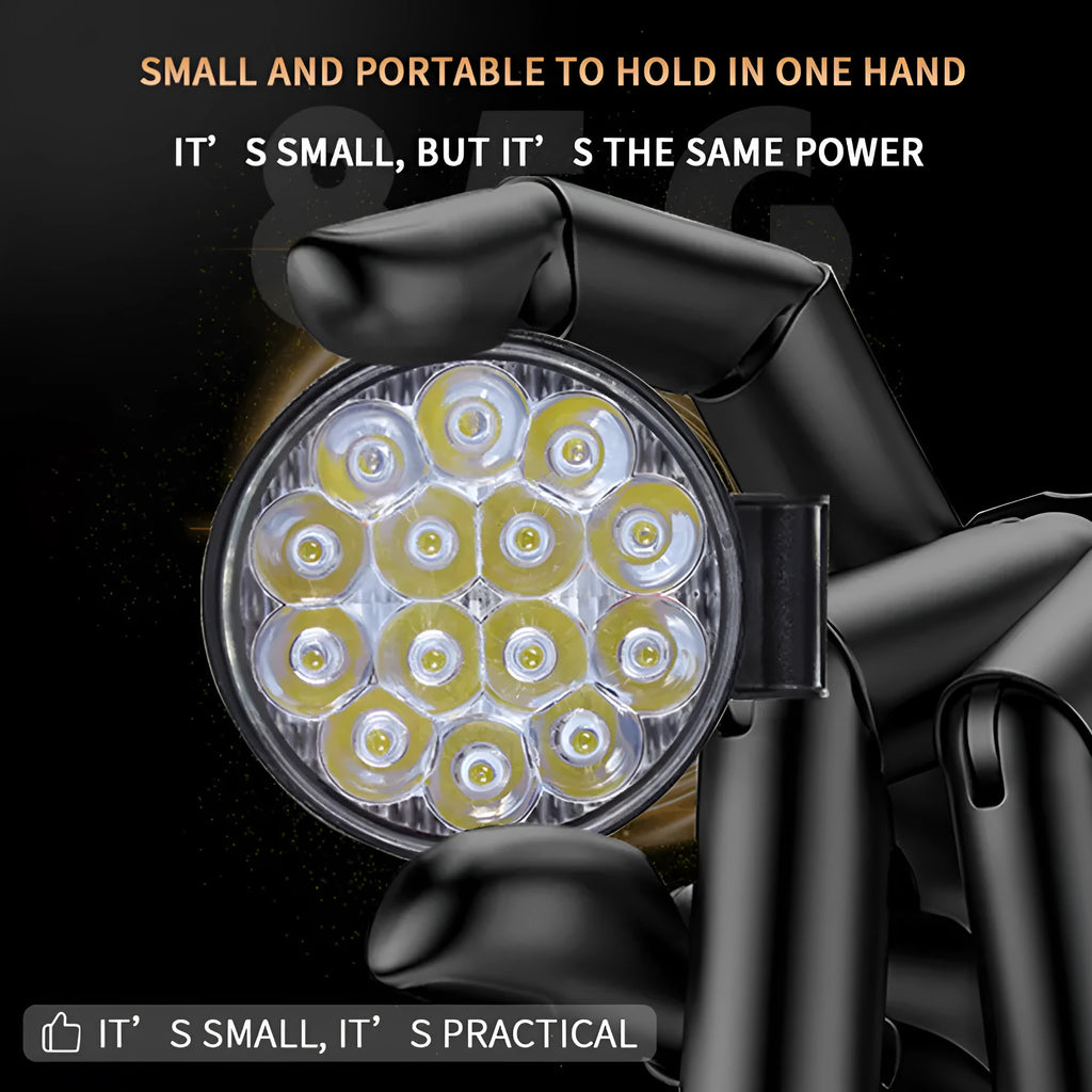 White 42W round car LED work light with aluminium housing for off-road and marine use