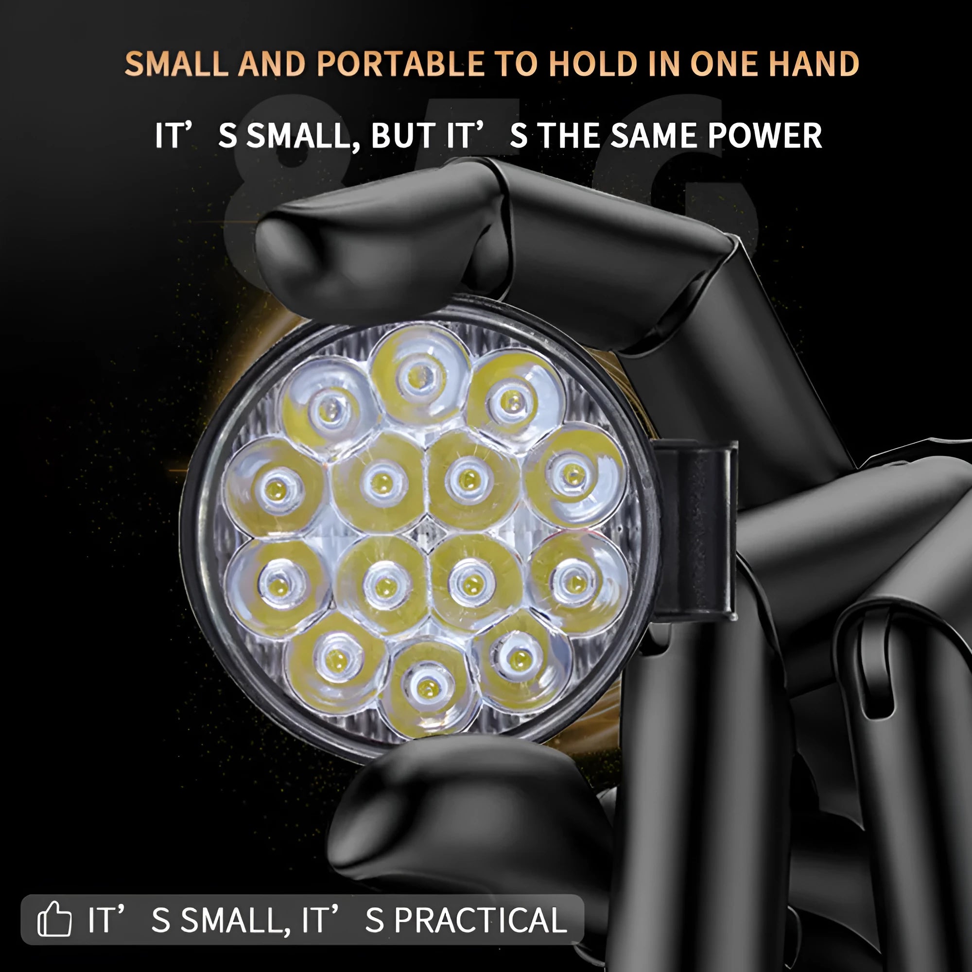 White 42W round car LED work light with aluminium housing for off-road and marine use