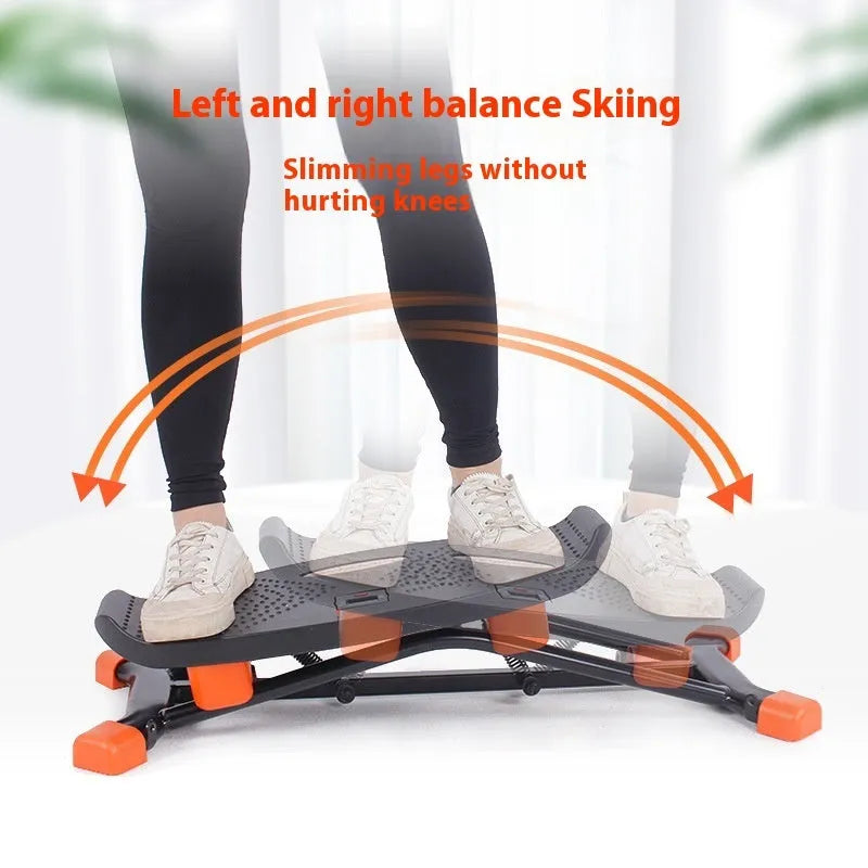 JS101A black mini fitness skiing machine with elastic hand straps