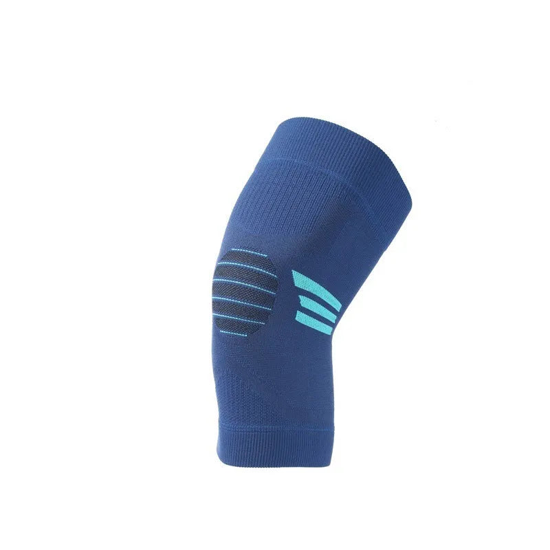 Sports knee pads for aerobics and basketball in various colours on a grey background.