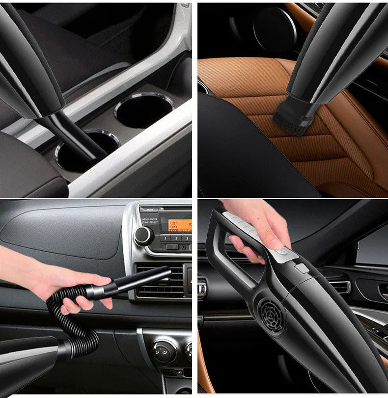 PoHigh Power Hypa car vacuum cleaner in black or orange colours, measuring 36cm long