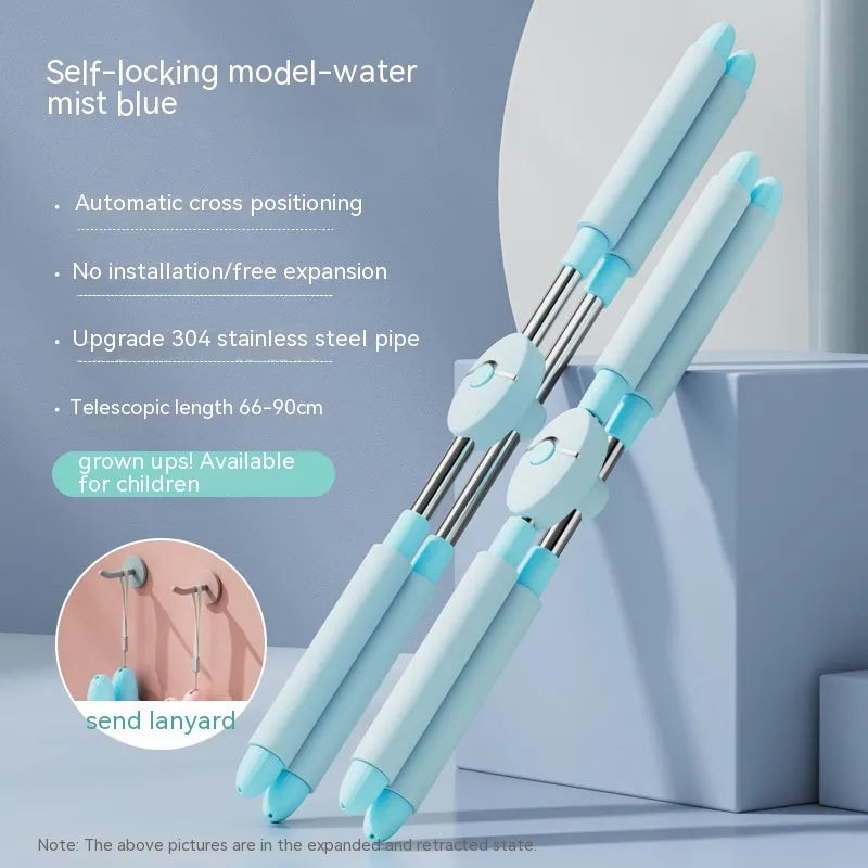 Blue adjustable children's yoga posture corrector stick for fitness body shaping.
