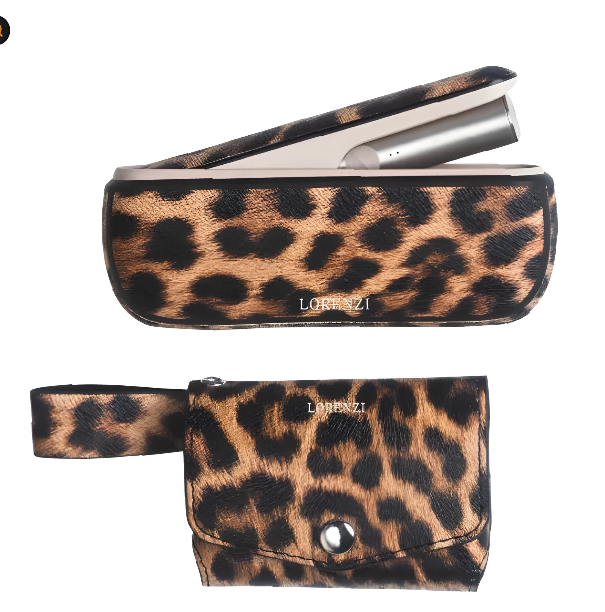 Light luxury storage protective bag in leopard and yellow colours with rectangular shape and zip closure