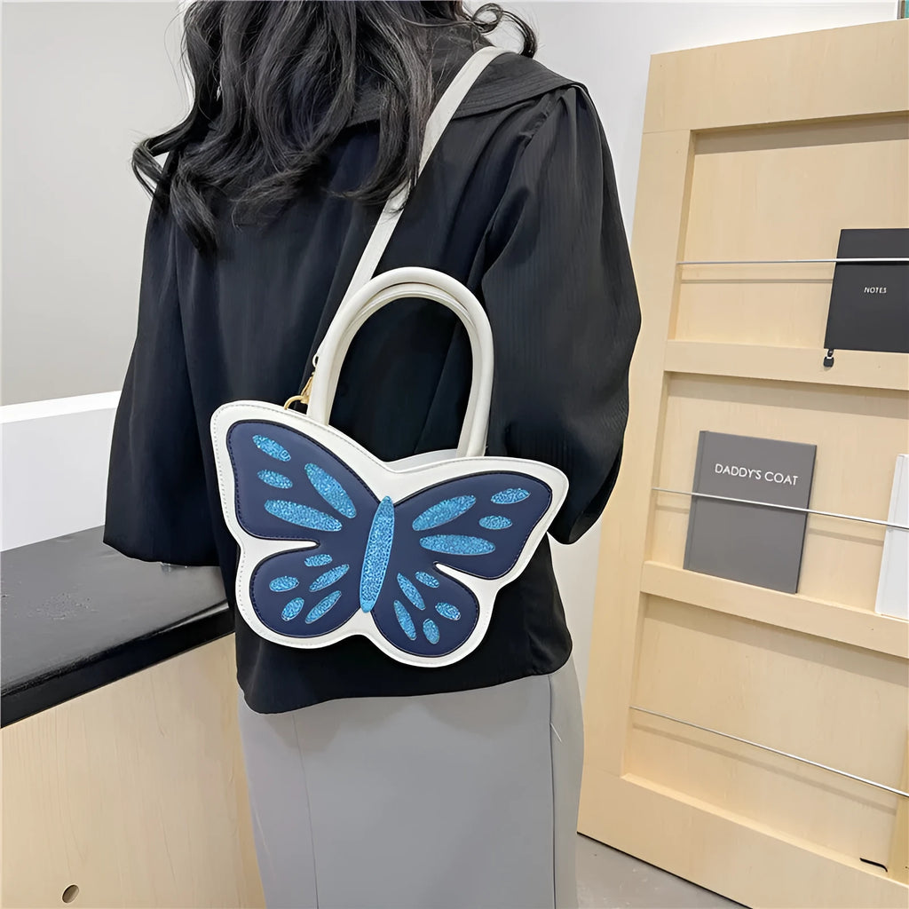Square crossbody shoulder bag in PU material showing contrast colour elements