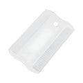 Double-sided plastic flea comb for pets showing dense teeth and 5cm length measurement