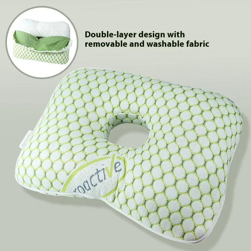 Single-hole ear pillow for salon use with detachable cover, shown in Boer Gray colour.
