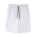 Men's quick-drying mesh shorts in black with elastic waistband and loose fit design