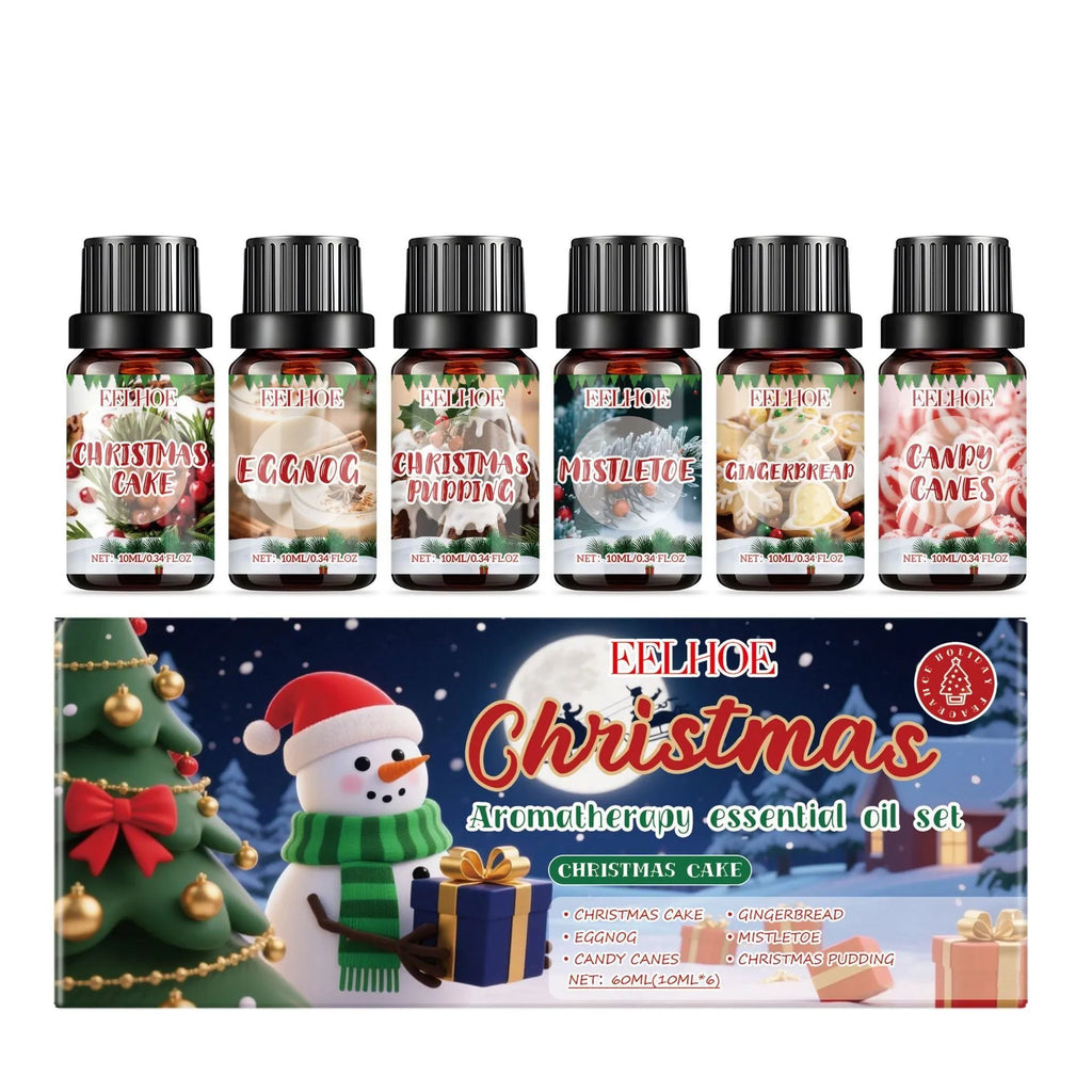 Six Christmas aromatherapy oil diffuser suits with warm home fragrance, each 60ml