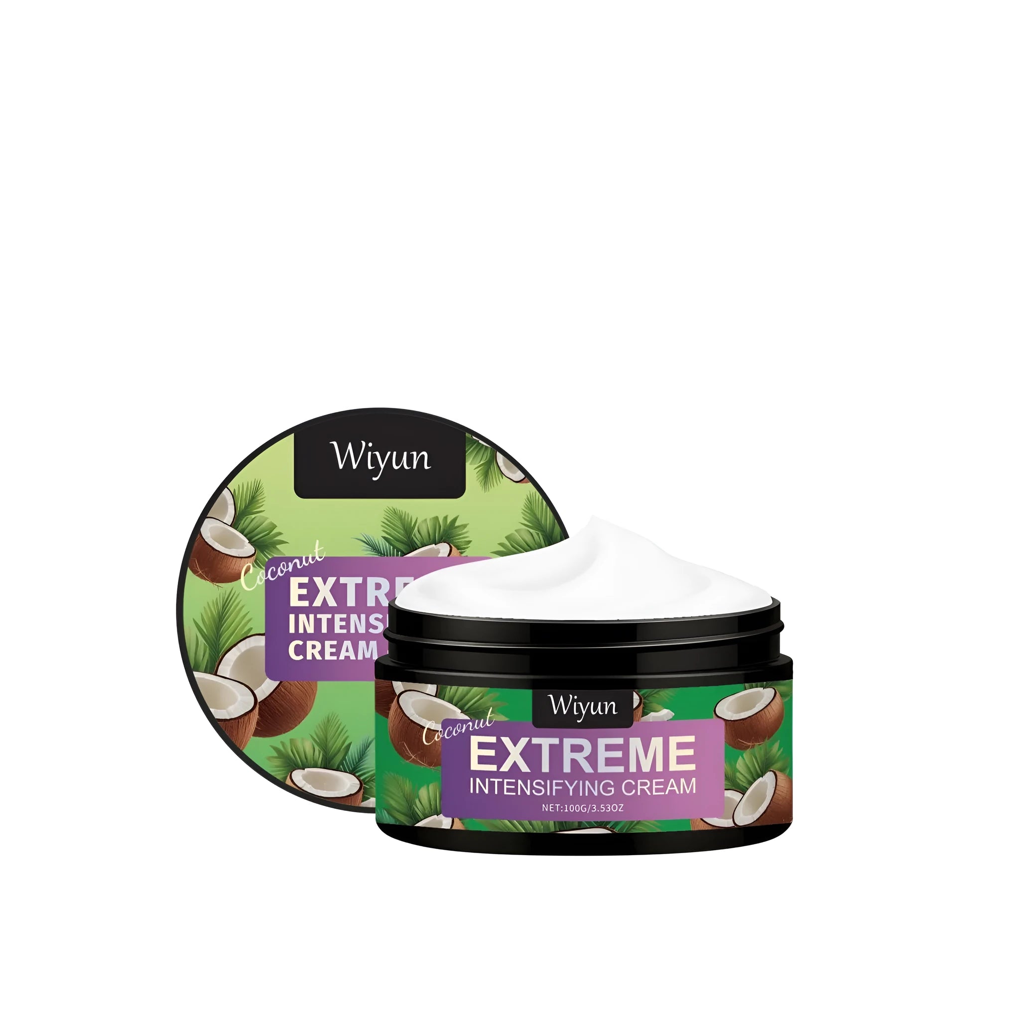 Tube of coconut extreme intensifying hair styling cream gel with olive oil.