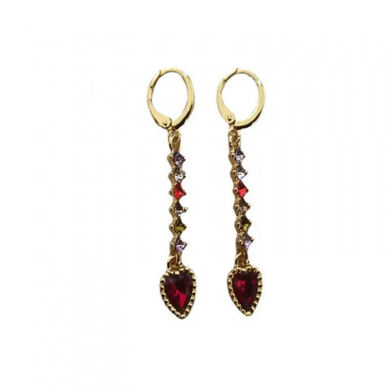 Gold and silver heart-shaped alloy earrings for women with electroplated finishes