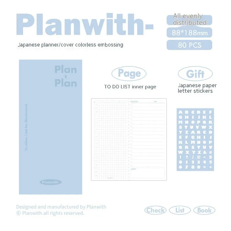 Embossed simple visual A5 meter book with perfect binding, shown in blue cover option