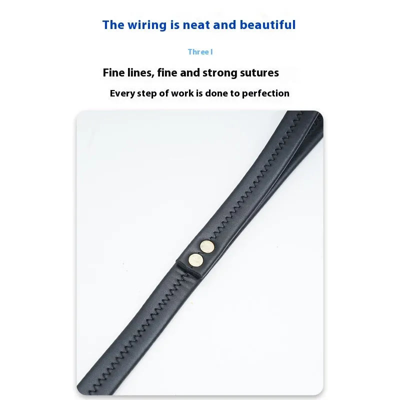 Roran high-grade PU leather dog traction belt in black or maroon with adjustable length options