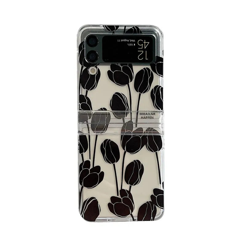 Flower design folding screen phone case for Samsung Galaxy Z Flip in daisy pattern
