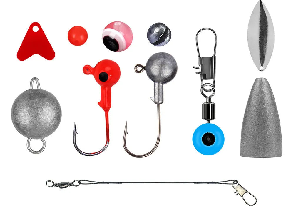 Weihe 257-piece fishing lure accessories set in ABS plastic tackle box for Texas, sea and rock fishing