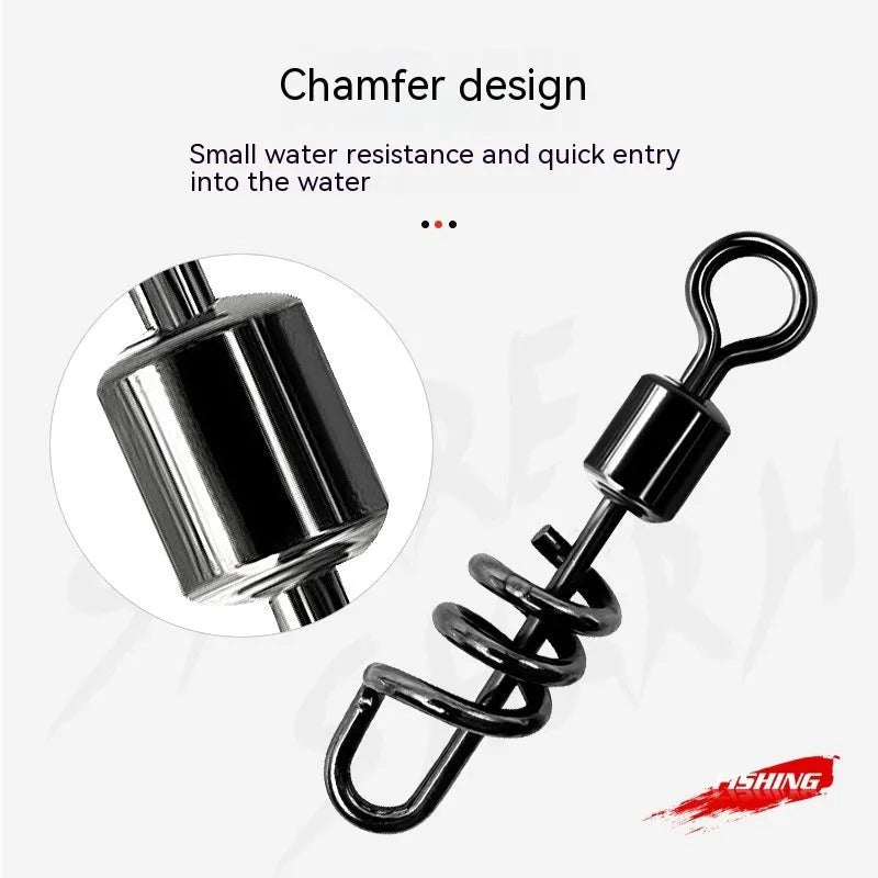 Stainless steel 8-shaped fishing swivel connector for reducing line twist